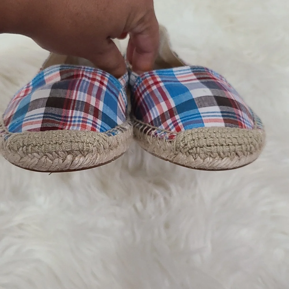 Franco Sarto Womens Espadrille Plaid Canvas Fabric Size ‎ 6.5 M
